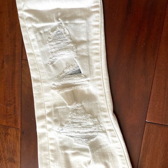 J BRAND  ripped distressed  STRETCHY WHITE SKINNY DENIM JEANS 26 - Picture 6 of 9